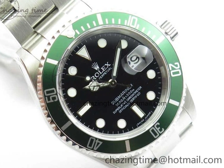 0512 Neat Submariner 16610 LV Green No Rehaut Engraving 904L Steel ARF1:1 Best Edition on SS Bracelet SH 2955